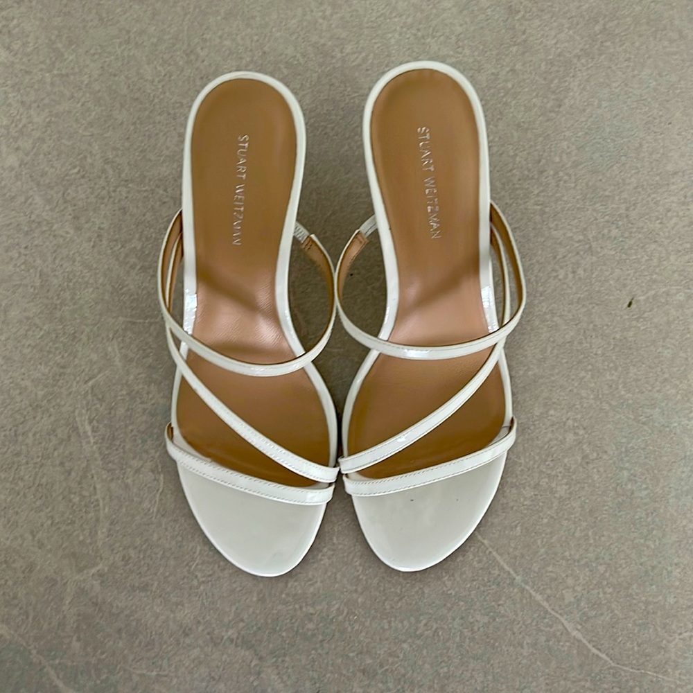 White Stuart weitzman sandals